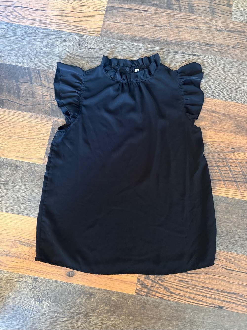 ePretty Black Ruffle Neck Blouse
